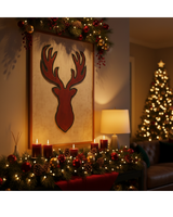 Handcrafted leather deer silhouette wall art 60x77cm - The Mage Home
