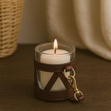 Hurricane Candle Holder small leather hurricane small candle holder India - The Mage Home