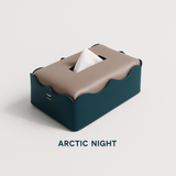 Dual base tissue box styled render green white India - The Mage Home