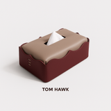 Dual base leather tissue box lifestyle styled image India - The Mage Home