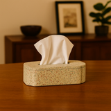 Terrazzo Tissue Box painted terrazzo pattern leather tissue holder India - The Mage Home