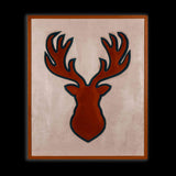 Leather deer contour wall frame gift for home decor - The Mage Home