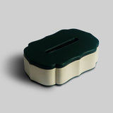 Retro tissue box open top view leather detail - The Mage Home