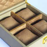 Rainbow leather watch box open multicolour compartments - The Mage Home