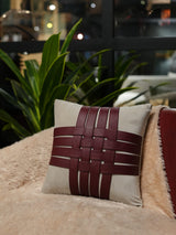 The Lace Cushion genuine leather woven fabric plush cushion - The Mage Home