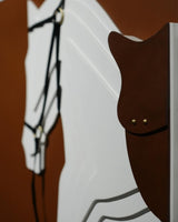 Statement leather horse wall art living room housewarming gift - The Mage Home