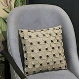 The Flower Cushion intricate floral leather cutwork on plush fabric - The Mage Home