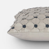 Flower cushion leather cutwork on fabric sofa accent India - The Mage Home