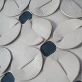 Handcrafted floral leather cushion The Mage Home India
