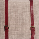Premium leather buckle cushion handcrafted India The Mage Home