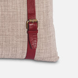 Designer buckle detail leather cushion India gift - The Mage Home