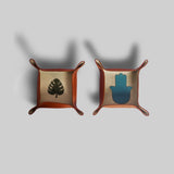 Premium pinch in leather tray set India The Mage Home