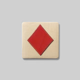 Playing card leather coasters close up detail India - The Mage Home