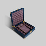 Diamond jewellery box lid close up quilted pattern brass detail - The Mage Home