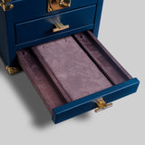Leather jewellery box dark blue India The Mage Home