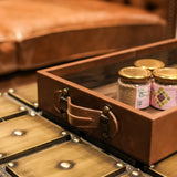 Luxury leather tray for keys remotes India housewarming gift - The Mage Home