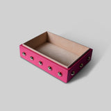 Stud leather box top view open interior - The Mage Home