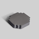 Grey gaming coasters close up detail leather India - The Mage Home