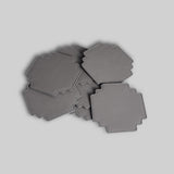 Grey leather gaming coasters stacked view India - The Mage Home