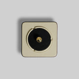 Grey leather ashtray top view India - The Mage Home