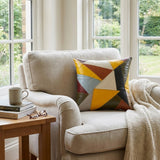 The Mosaic leather cushion, handcrafted home decor India - The Mage Home