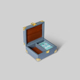 Stash leather card box, handcrafted storage India - The Mage Home