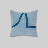 Aqua leather cushion, handcrafted home decor India - The Mage Home