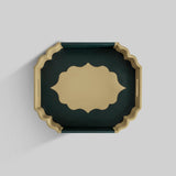 Jharokha leather tray for coffee table dresser and entryway - The Mage Home