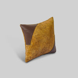 The Saddle leather cushion, handcrafted home decor India - The Mage Home