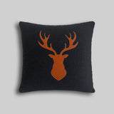 Luxury leather deer cushion for sofa 40x40cm handcrafted - The Mage Home