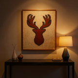 Precision leather deer contour wall frame for living rooms - The Mage Home