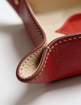 Valet leather tray, handcrafted home decor India - The Mage Home