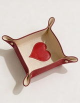Valet leather tray, handcrafted home decor India - The Mage Home