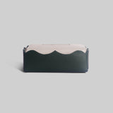 Two tone leather tissue box front view India - The Mage Home