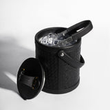 Ice bucket leather side view premium quality India - The Mage Home