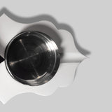Jharokha ashtray brass lid leather body side view - The Mage Home