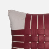 Premium leather lace cushion India artisan gift - The Mage Home