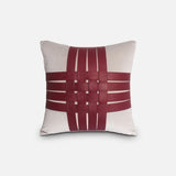 Leather lace woven cushion bohemian luxury sofa accent - The Mage Home
