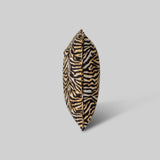Tiger Line leather cushion, handcrafted home decor India - The Mage Home