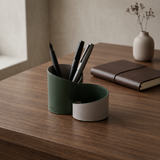 Leather Pen Stand Green