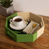 Green & Beige Hexa Tray