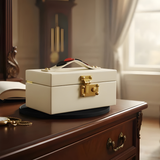 Handle With Love Watch Box heart handle premium leather suede interior - The Mage Home