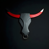 The Bull Face Hanging Wall Art premium leather bull silhouette wall decor - The Mage Home