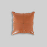 Small leather cushion cover in premium brown leather for accent chairs