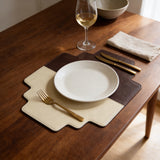 The Padao Table Mat set of 2 leather padao design placemats India - The Mage Home