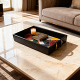 The Prism leather tray, handcrafted home decor India - The Mage Home