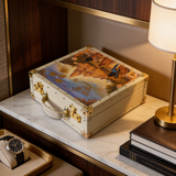 Ayodhya temple-inspired leather watch box, handcrafted India - The Mage Home