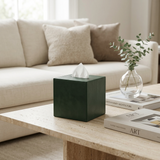 Noble leather tissue box, handcrafted home decor India - The Mage Home
